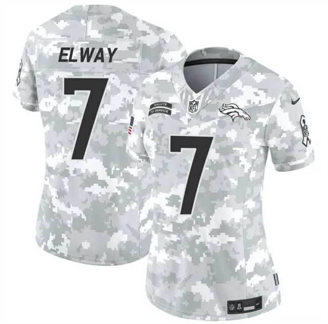 Womens Denver Broncos #7 John Elway 2024 F.U.S.E Arctic Camo Salute To Service Limited Stitched Jersey Dzhi